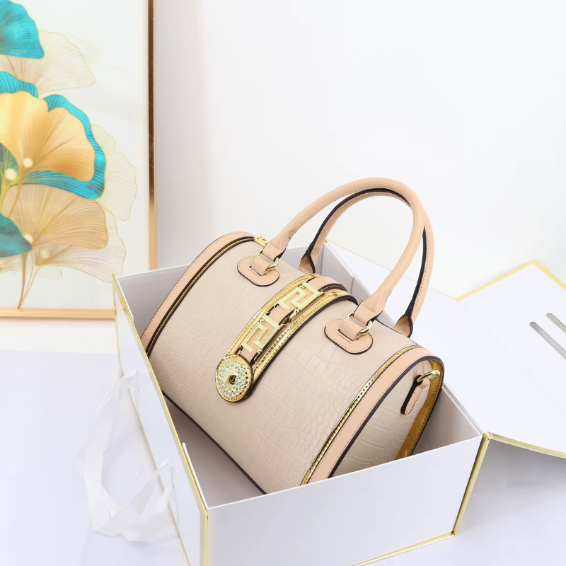 Zubuna Beige Alligator Luxe Tote