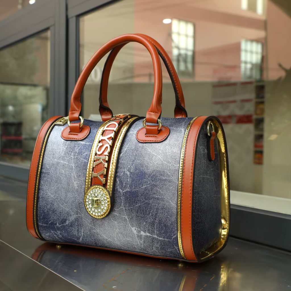 Zubuna Cracked Denim Luxe Tote