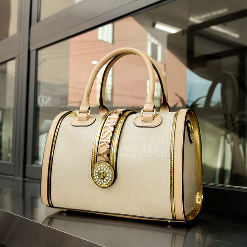 Zubuna Beige Alligator Luxe Tote