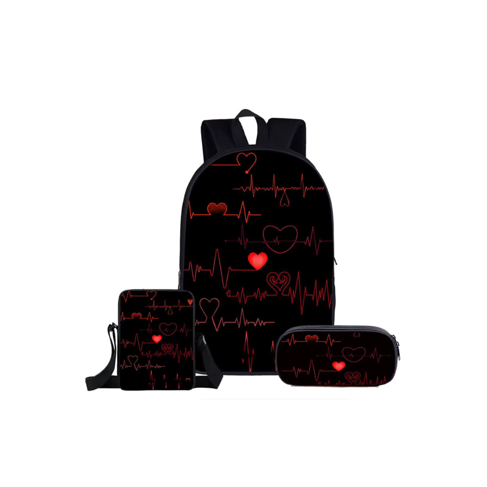 3-Piece ECG with Heart Nurse Bag Set
