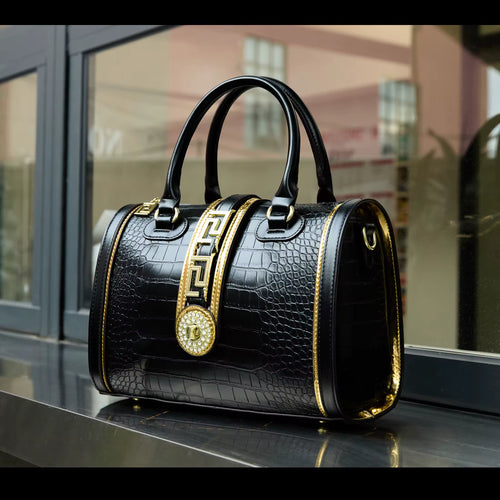 Zubuna Black Alligator Luxe Tote